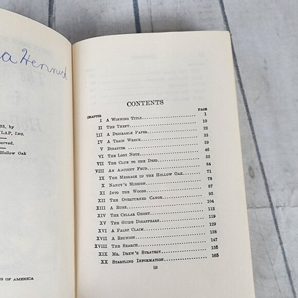 Vintage Nancy Drew 1935 The Message in the Hollow Oak Hardcover Book - Picture 9 of 14